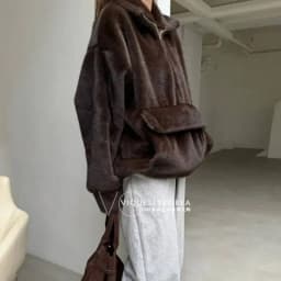 TOKO 2025 Ladies' Best-selling High-Quality New Artificial Half-Zip Oversized Loose Top - Casual, Warm Fashionable Hooded Coat