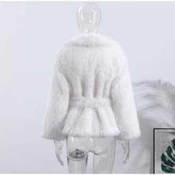Thick Warm Faux Fur Coat for Women With Belt Turn Down Collar Fur Parkas 2025 New Winter Short Loose Fluffy Outerwear