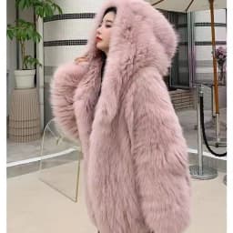 Faux Fur Jacket Women Winter Warm Hooded Fluffy Jacket Coat Loose Korean Fashion Fox Mink Jackets Thick Outerwear Snowwear New
