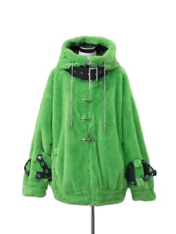 Lautaro Autumn Winter Thick Warm Faux Fur Coat Women with Hood Zipper Luxury Japanese Style Punk Harajuku Fluffy Jacket 2026