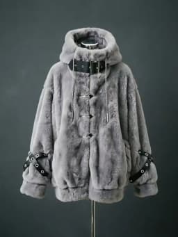 Lautaro Autumn Winter Thick Warm Faux Fur Coat Women with Hood Zipper Luxury Japanese Style Punk Harajuku Fluffy Jacket 2026