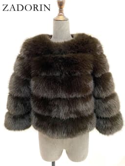 ZADORIN Long Sleeve Faux Fox Fur Coat Women Winter Fashion Thick Warm Fur Coats Outerwear Fake Fur Jacket Woman Clothing