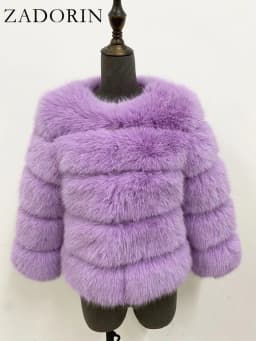 ZADORIN Long Sleeve Faux Fox Fur Coat Women Winter Fashion Thick Warm Fur Coats Outerwear Fake Fur Jacket Woman Clothing