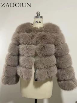 ZADORIN Long Sleeve Faux Fox Fur Coat Women Winter Fashion Thick Warm Fur Coats Outerwear Fake Fur Jacket Woman Clothing