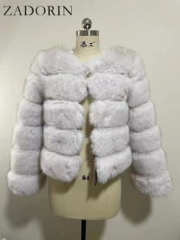 ZADORIN Long Sleeve Faux Fox Fur Coat Women Winter Fashion Thick Warm Fur Coats Outerwear Fake Fur Jacket Woman Clothing