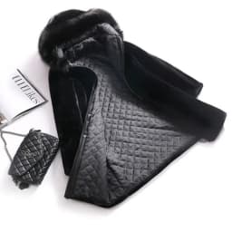 2025 New Winter Faux Fur Jacket Black Hooded Parkas Coat Thicken Ladies Warm Long Overcoat 5XL Windproof Snow Outerwear Female