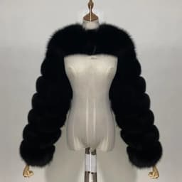 2023 Winter Warm Clothes Pink Black Faux Fur Coat Fluffy Jacket Women Cropped Tops Long Sleeves Winter White Coat Wholesale
