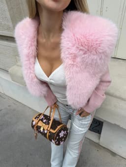 Tuularose Elegant Faux Fur Coats Women's Warm Puffy Slim Long-Sleeve Collared Cardigan Winter Fashion High-Street Women Outwear