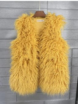 ZADORIN Fashion Winter 75cm Long Fluffy Faux Fur Vest Women Colorful Faux Mongolia Sheep Fur Gilet Fake Fur Jackets Women Coats