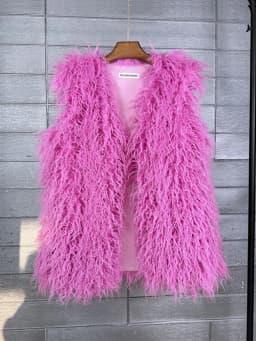 ZADORIN Fashion Winter 75cm Long Fluffy Faux Fur Vest Women Colorful Faux Mongolia Sheep Fur Gilet Fake Fur Jackets Women Coats