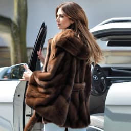 Women New Faux Fur Hooded Coat Autumn Winter Elegant Warm Quality Female Casual Lace-up Street Fashion Outwear Cloth