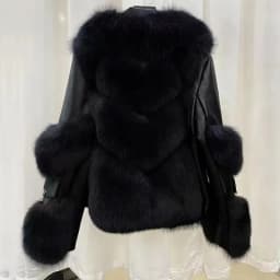 2026 Winter New Fashion Imitation Fox Fur Short Young Coat Fashion Temperament Motorcycle style fur Coats Warm Female Parkas