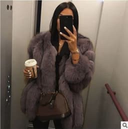Luxury Long Faux Fox Fur Coat Women Slim Solid Color Faux Fur Jacket Women 4XL Large Size Winter Fake Fur Coats Manteau Fourrure