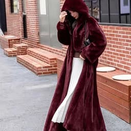 Women Thick Maxi Jacket Y2k Autumn Winter Belt Faux Fur Maxi Coat Long Warm Luxury Belt Fur Black Parkas Bontjas Furry Outerwear
