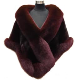 2026 imitation mink women's fox fur collar shawl scarf cloak mink fur coat Bridal dress hairy large shawl cape short coat