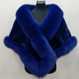 2026 imitation mink women's fox fur collar shawl scarf cloak mink fur coat Bridal dress hairy large shawl cape short coat