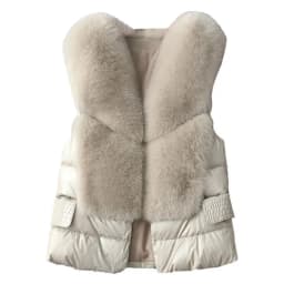 Vest Coat new Autumn Short Down Jacket Women Iimitation Fox Fur Vest Female Winter Wear Vest OutCoat waistcoat Sleeveless Coat