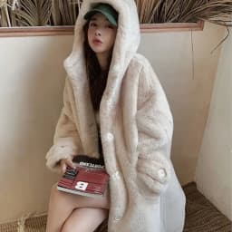 2026 NEW Thicken Mink Fur Coat Woman Cotton-padded Jackets Hooded Overcoat Autumn Winter Young Lady Oversize Faux Fur Long Coats