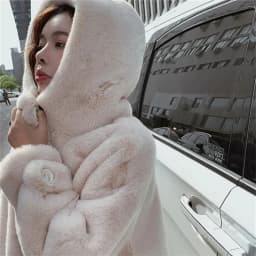 2026 NEW Thicken Mink Fur Coat Woman Cotton-padded Jackets Hooded Overcoat Autumn Winter Young Lady Oversize Faux Fur Long Coats