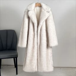 Faux Fur Coat Women Long Coats Thick Warm Turn Down Collar Y2k Streetwear Jacket Elegant Spring Outerwear Autumn Winter Jackets