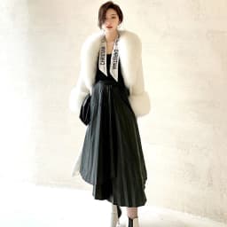 Women's winter fur long mink coat Fox fur collar casual warm windbreaker
