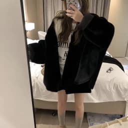 Faux Mink Fur Coat for Women, Covered Open Stitch , V-Neck Jacket,Thick Warm Female Clothes,Autumn and Winter, New, 2024
