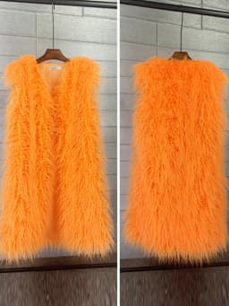 Mongolia Sheep Fur Women Long Vest Colorful Warm Faux Fur High Street Plush Coats Female Jacket Autumn Winter Furry Outerwear