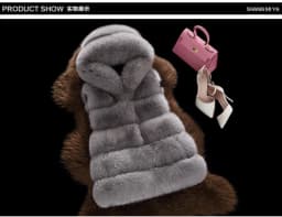 Women Faux Fur Vest Hooded Thick Warm Coat Zipper Sleeveless Streetwear Vests Hoodies Elegant Lady Cardigan Autumn Winter