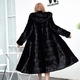 Winter women's new mink coat and hooded large size warm jacket