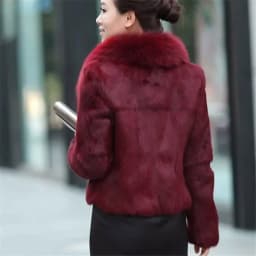 Faux Fur Coat Women Black 4XL Short Jacket 2023 New Winter Fashion Mom Rabbit Fur Slim Green Fox Fur Collar fluffy jacket