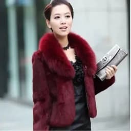 Faux Fur Coat Women Black 4XL Short Jacket 2023 New Winter Fashion Mom Rabbit Fur Slim Green Fox Fur Collar fluffy jacket