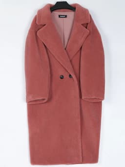 Nerazzurri Winter Long Oversized Teddy Coat Women Lapel Brown Thick Warm Sheep Wool Teddy Bear Jacket Women Plus Size Fashion