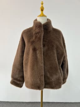 2024 Winter Faux Mink Fur Coat Women Short Stand Collar Warm Thick Eco Friendly Fur Jacket Plus Size Outerwear Trendy