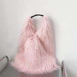00s Cool Y2k Street Girls Hot Fluffy Furry Shoulder Bag Women Luxury Brand Fashion Faux Fur Hobos Big Tote Bag Harajuku Handbags