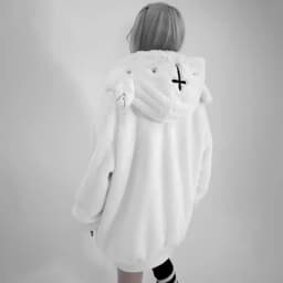 Mauroicardi Winter Cool Oversized Warm Thick Soft Faux Fur Coat Hoodie Women with Bear Ears Punk Style Fluffy Jacket Streetwear