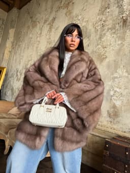 Women's Elegant Fake Fur Jacket Fashion Winter New Sleeve Bell Lapel Long Sleeve Coat Luxury Daily High Street Lady Outwear 2026
