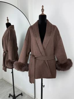 Trendix Fox Fur Woolen Women's Autumn Coat Fashion Patchwork Double-Sided Wool Overcoat 2025 New Elegant Office Commuter Jacket