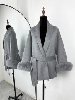 Trendix Fox Fur Woolen Women's Autumn Coat Fashion Patchwork Double-Sided Wool Overcoat 2025 New Elegant Office Commuter Jacket