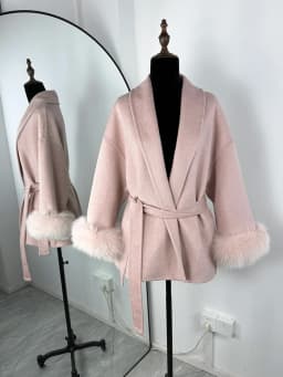 Trendix Fox Fur Woolen Women's Autumn Coat Fashion Patchwork Double-Sided Wool Overcoat 2025 New Elegant Office Commuter Jacket