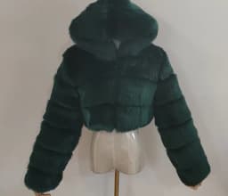 Women Hooded Faux Fur Coats Solid Short Jackets Mini Lenth Long Sleeves Open Stitch Straight Y2k Casual 2026 Autumn Winter