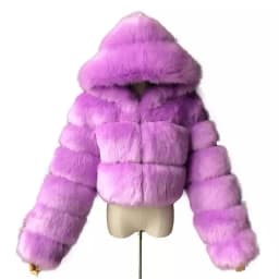 Women Hooded Faux Fur Coats Solid Short Jackets Mini Lenth Long Sleeves Open Stitch Straight Y2k Casual 2026 Autumn Winter