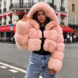 Women Hooded Faux Fur Coats Solid Short Jackets Mini Lenth Long Sleeves Open Stitch Straight Y2k Casual 2026 Autumn Winter