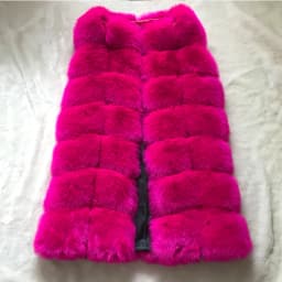 HJQJLJLS 80 Cm Faux Fur Vest 2021 Winter Women Thick Warm Faux Fox Fur Sleeveless Coat Female Fluffy Artificial Fur Coat Jacket