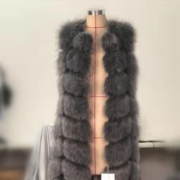 HJQJLJLS 80 Cm Faux Fur Vest 2021 Winter Women Thick Warm Faux Fox Fur Sleeveless Coat Female Fluffy Artificial Fur Coat Jacket