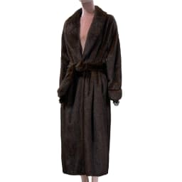 Mauroicardi Winter Long Thick Warm Brown Skirted Faux Mink Fur Coat Women Shawl Collar Sashes Elegant Luxury Furry Overcoat 2025