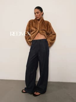IG 2026 Women's High Collar Batwing Faux Mink Fur Jacket Loose Short Warm Winter Trendy Street Fashion Outerwear