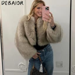 OFTBUY Iconic Street Week Luxury Brand Gardient Jacket Winter Cool Girls Fluffy Short Fur Jacket Cropped Faux Fur Clothes Women