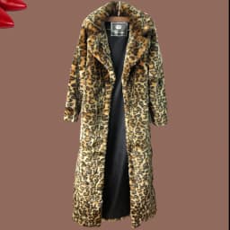 Women's leopard fur coat mink fur coat long fashion casual top Europe and America loose large size warm windbreaker