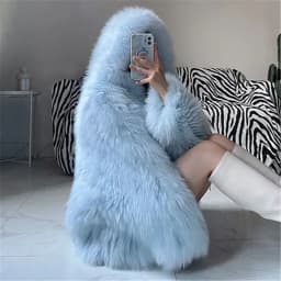 Faux Fur Coat Women Winter Short Bat Full Sleeve Hooded Coats Slim Spliced Thick Coat Loose Open Stitch Jacket