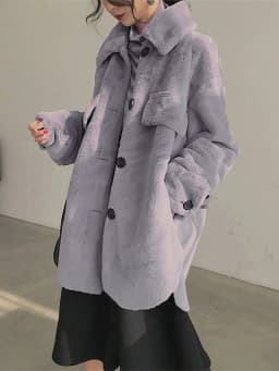 Nerazzurri Oversized Warm Soft Furry Faux Fur Coats for Women Long Sleeve Buttons Gray Fluffy Jacket Winter Clothes Women 2020
